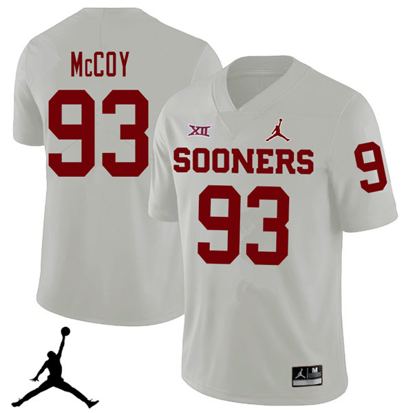 Jordan Brand Men #93 Gerald McCoy Oklahoma Sooners 2018 College Football Jerseys Sale-White - Click Image to Close
